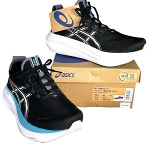 New ASICS Women's Gel-Nimbus 27 Black/Dusk Violet Running Shoes. Size 11.5 WIDE